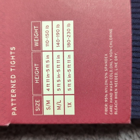 Navy Blue Ribbed Patterned Tights - Picture 5 of 5